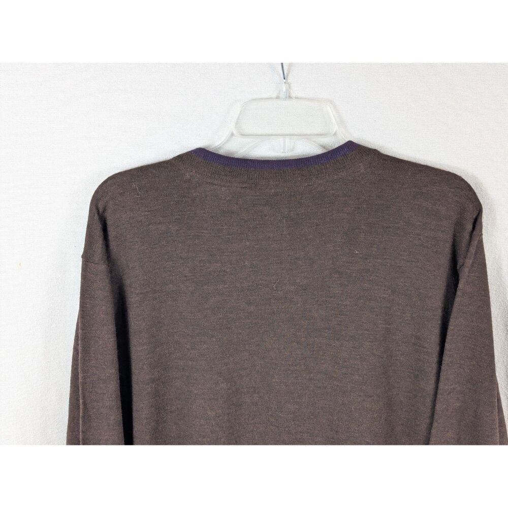 Robert Graham Wool V-Neck Sweater Brown Men's Size 3XL/XXXL - Picture 14 of 16
